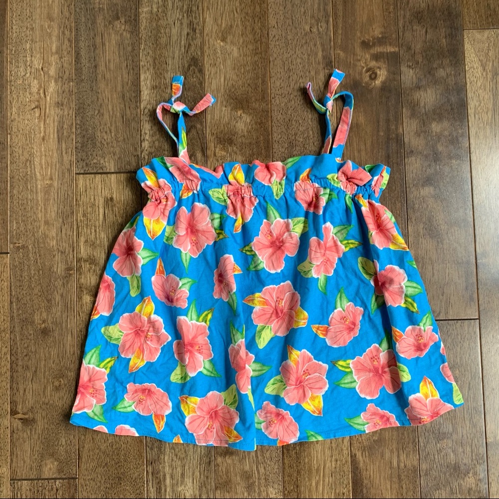 Zara Girls Bright Floral Tie Top
